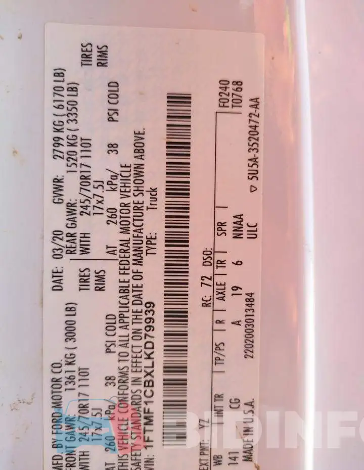 1FTMF1CBXLKD79939 Photo# 10