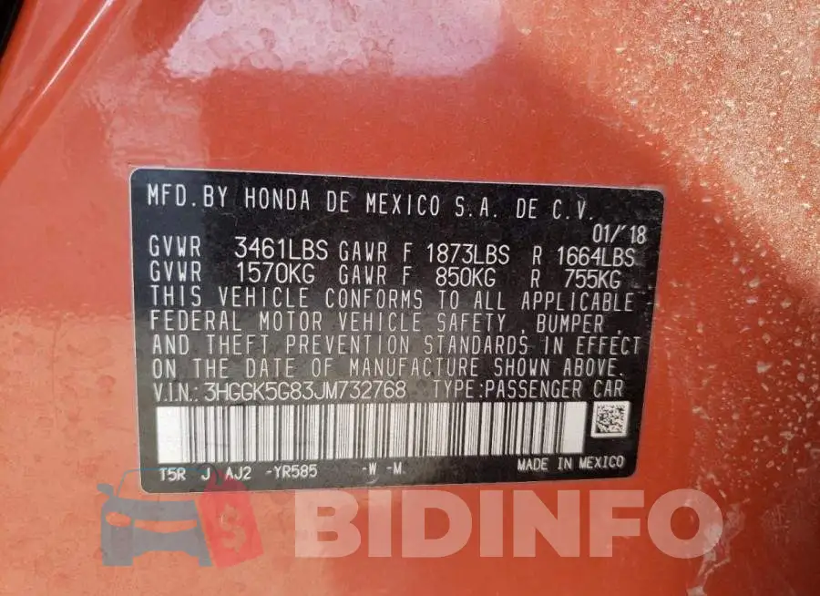 3HGGK5G83JM732768 Photo# 12