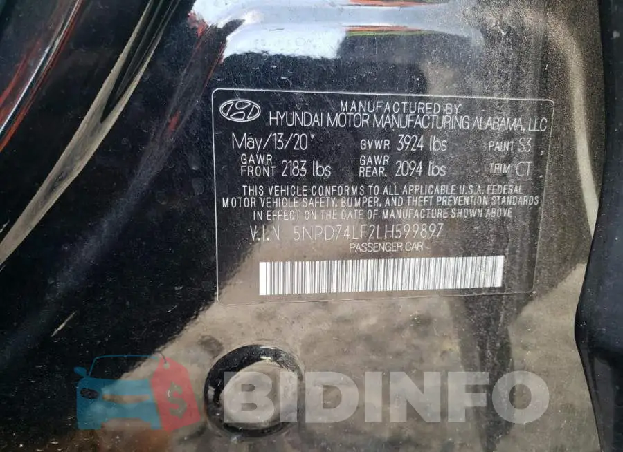 5NPD74LF2LH599897 Photo# 12