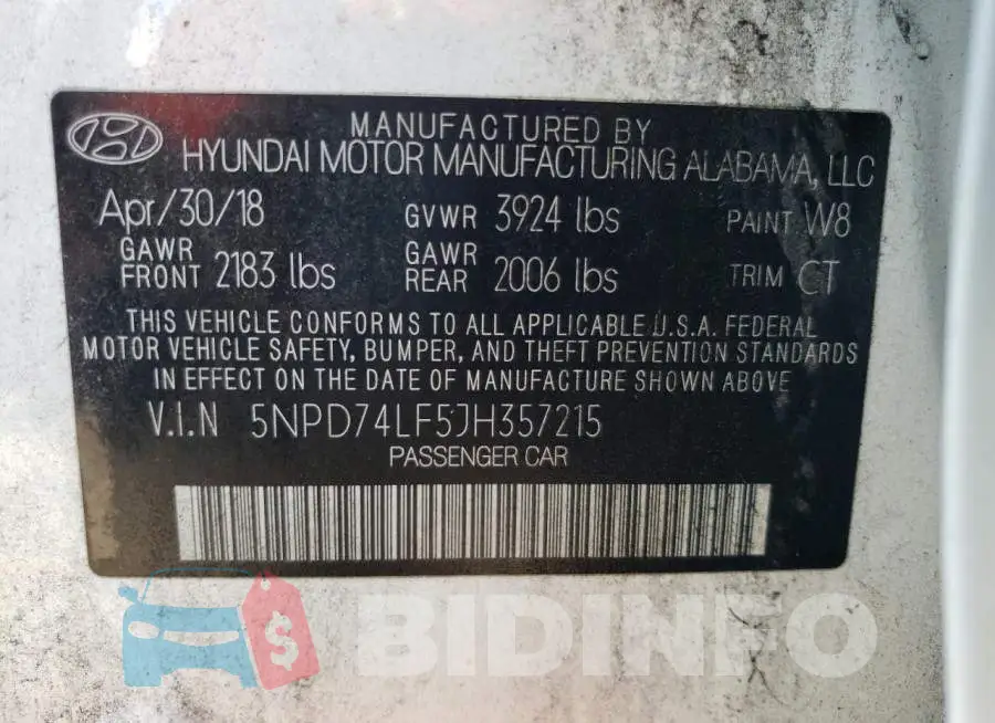 5NPD74LF5JH357215 Photo# 12