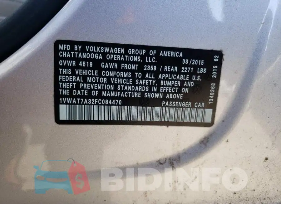1VWAT7A32FC084470 Photo# 12