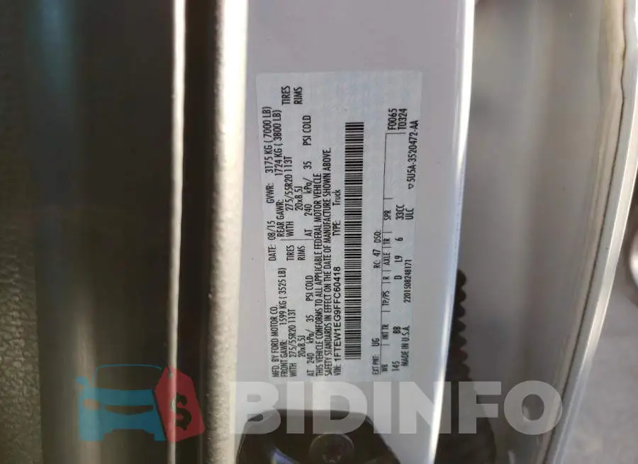 1FTEW1EG9FFC60418 Photo# 12
