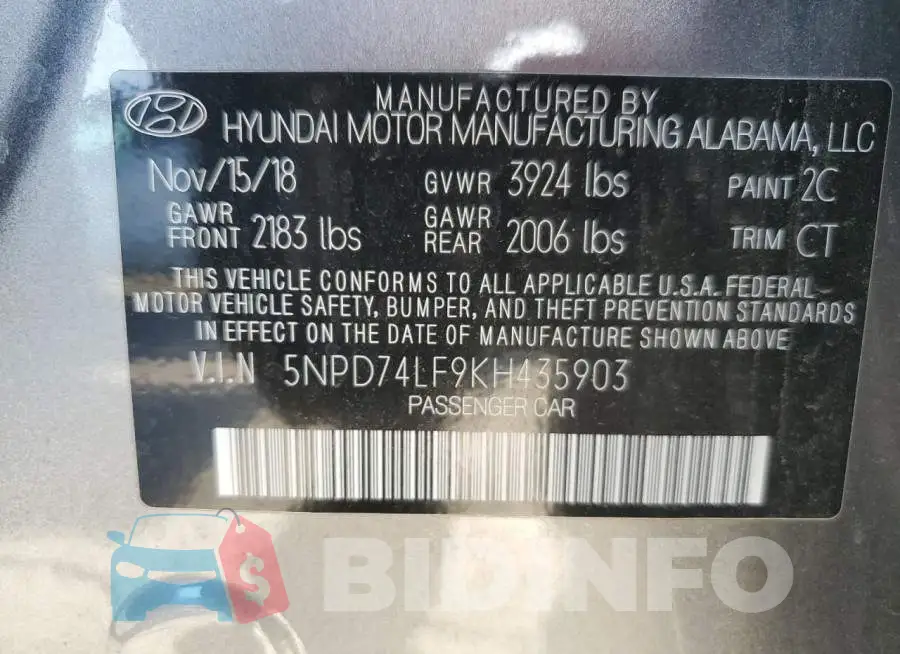 5NPD74LF9KH435903 Photo# 12