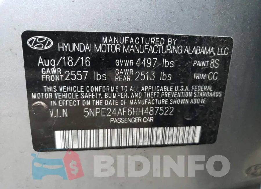 5NPE24AF6HH487522 Photo# 12