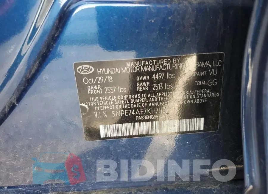 5NPE24AF7KH753251 Photo# 12