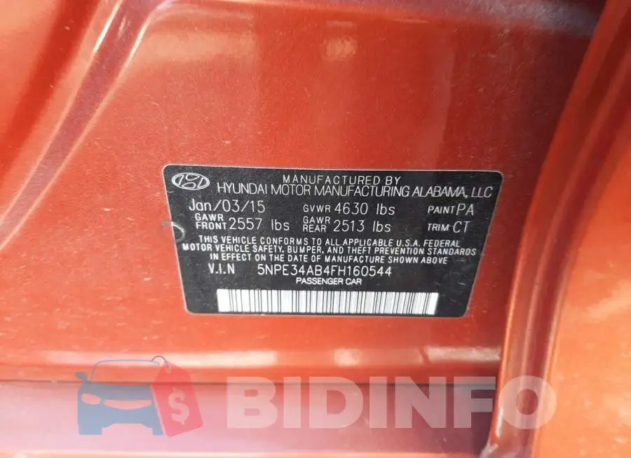 5NPE34AB4FH160544 Photo# 12