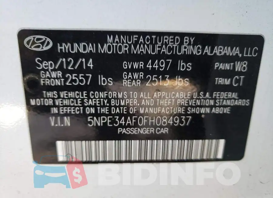 5NPE34AF0FH084937 Photo# 12