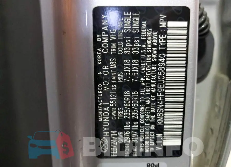 KM8SN4HF9EU058940 Photo# 13