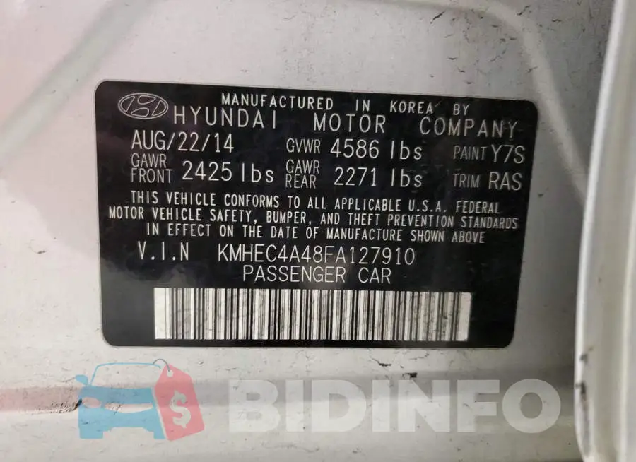 KMHEC4A48FA127910 Photo# 12