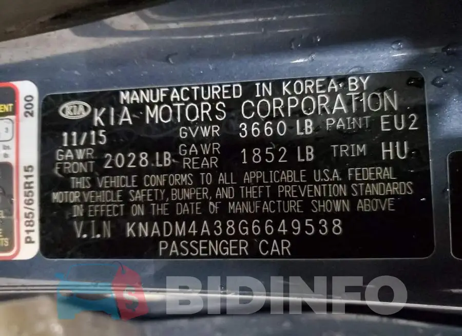 KNADM4A38G6649538 Photo# 12