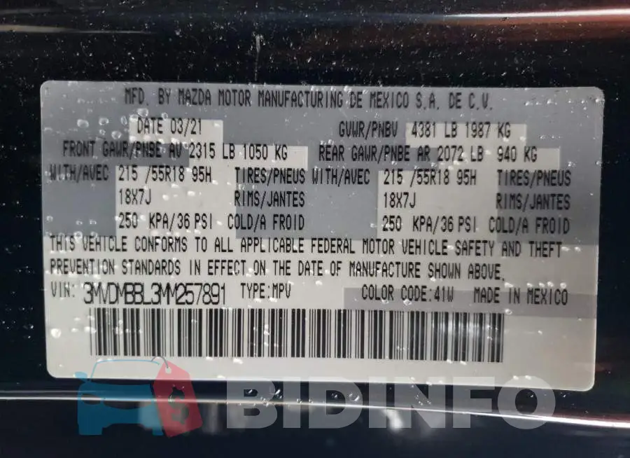 3MVDMBBL3MM257891 Photo# 12