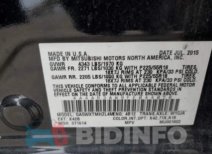 4A4AR3AW9FE044050 Photo# 12