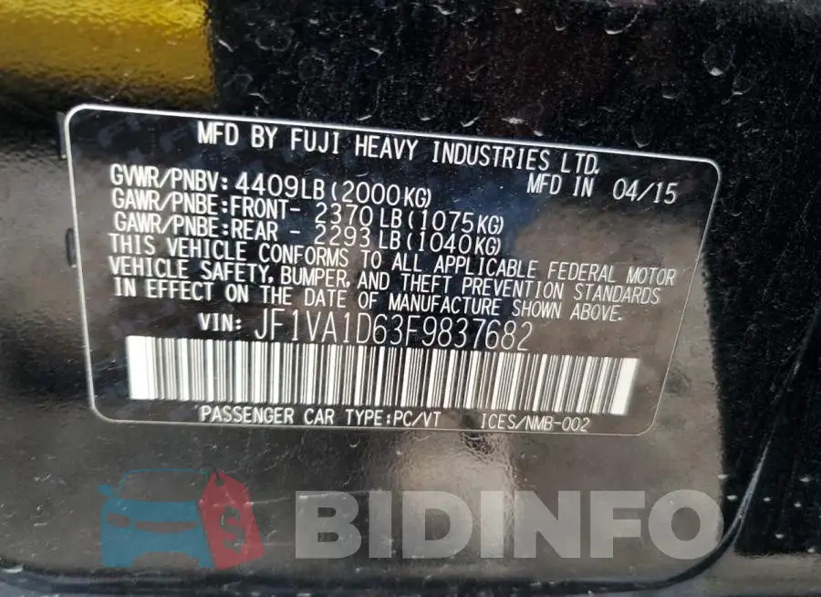 JF1VA1D63F9837682 Photo# 13