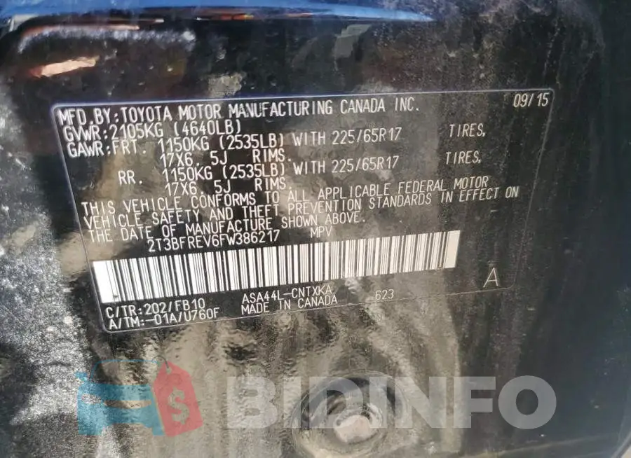 2T3BFREV6FW386217 Photo# 12