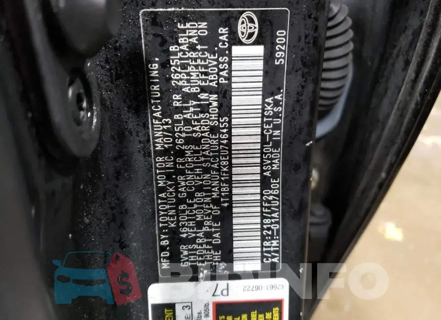 4T1BF1FK8EU746455 Photo# 12