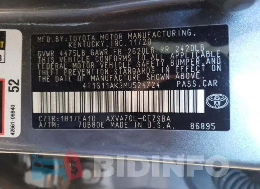 4T1G11AK3MU524724 Photo# 12
