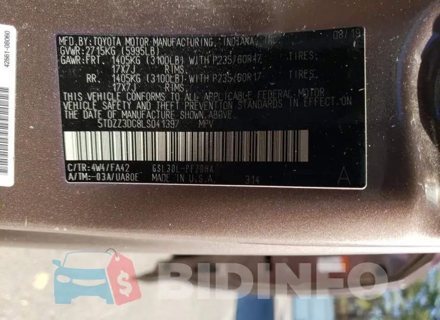 5TDZZ3DC8LS041397 Photo# 13