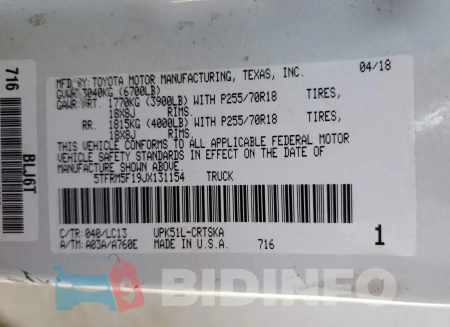 5TFRM5F19JX131154 Photo# 12