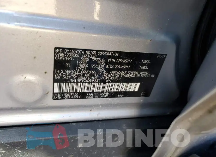 JTMW1RFV7KD508833 Photo# 13