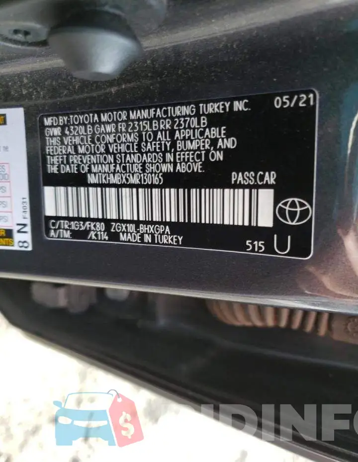 NMTKHMBX5MR130165 Photo# 13
