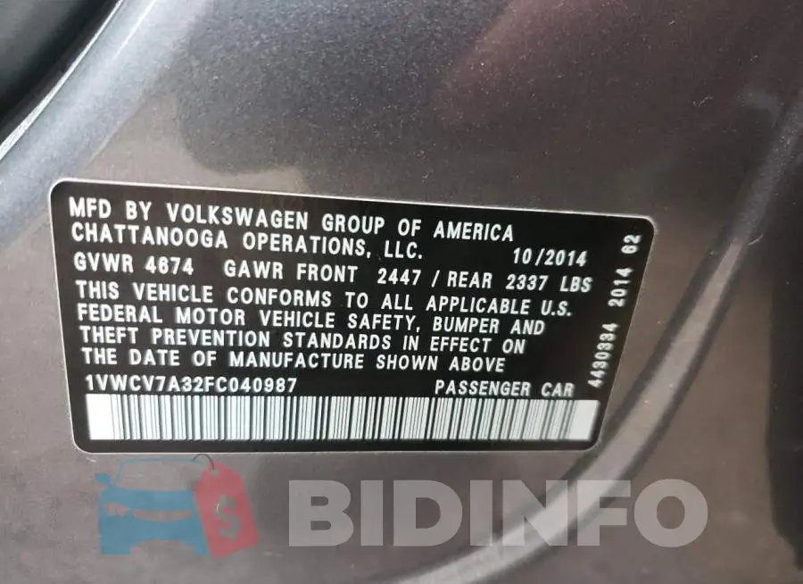 1VWCV7A32FC040987 Photo# 12