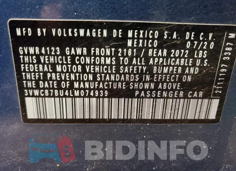 3VWCB7BU4LM074939 Photo# 12