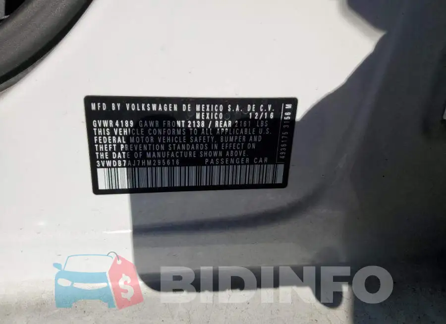 3VWDB7AJ7HM295616 Photo# 12