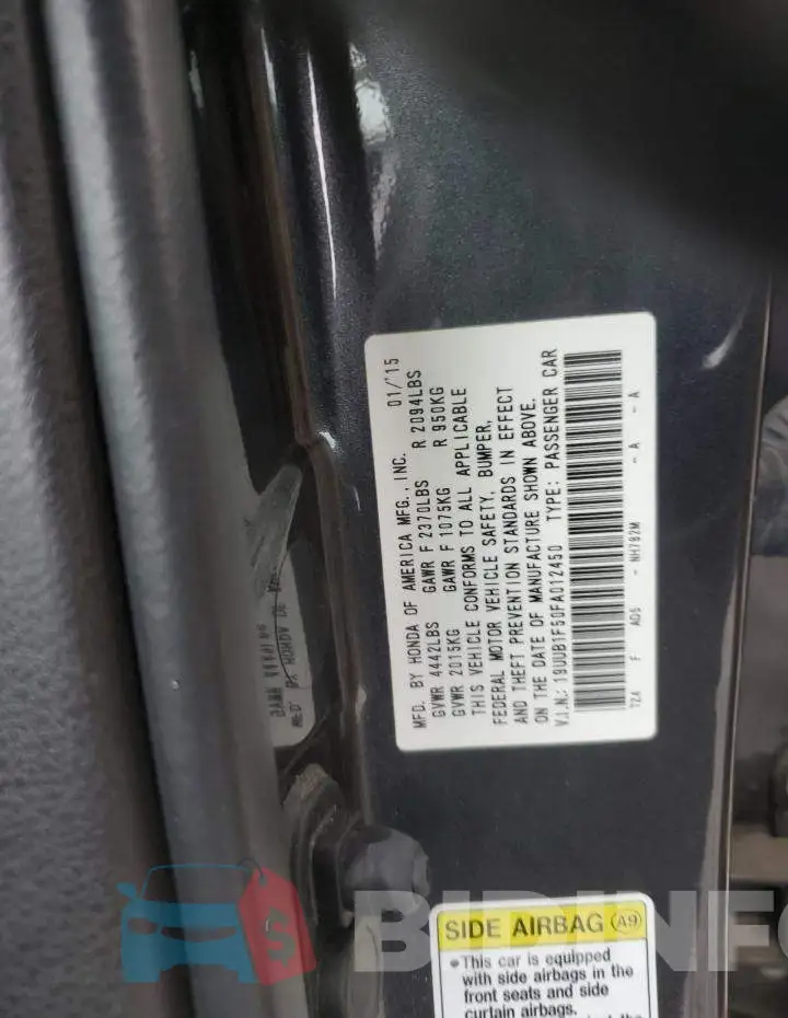 19UUB1F50FA012450 Photo# 12
