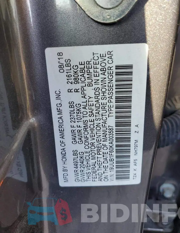 19UUB1F60KA003587 Photo# 12