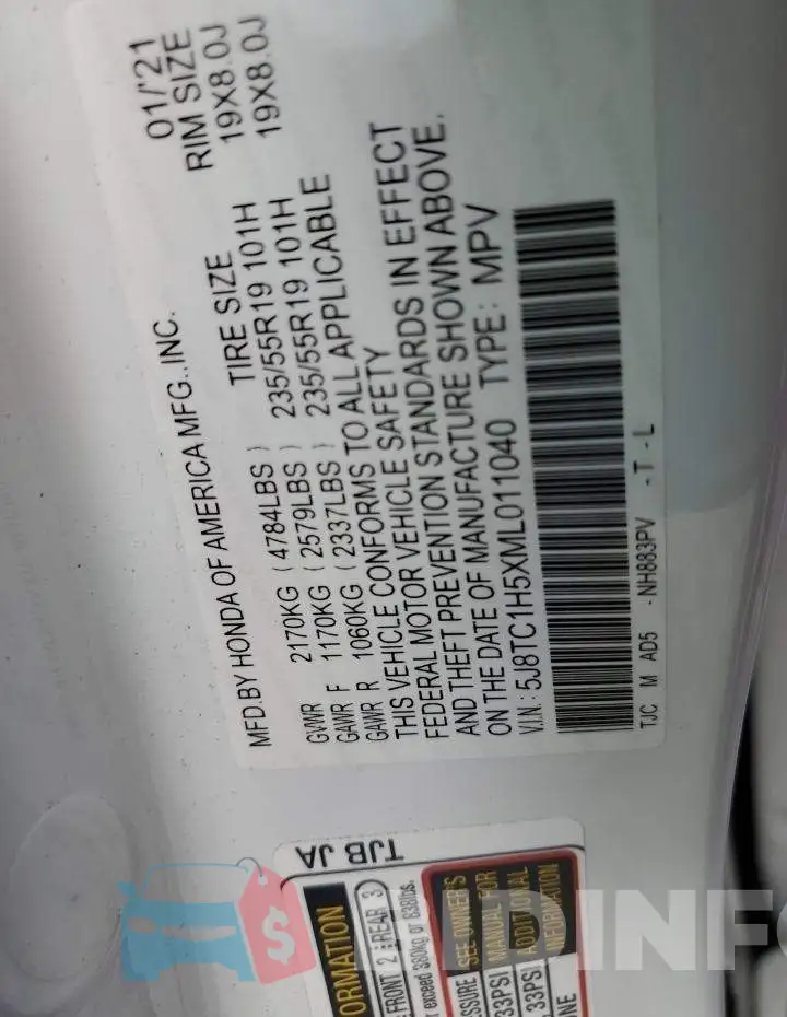 5J8TC1H5XML011040 Photo# 10