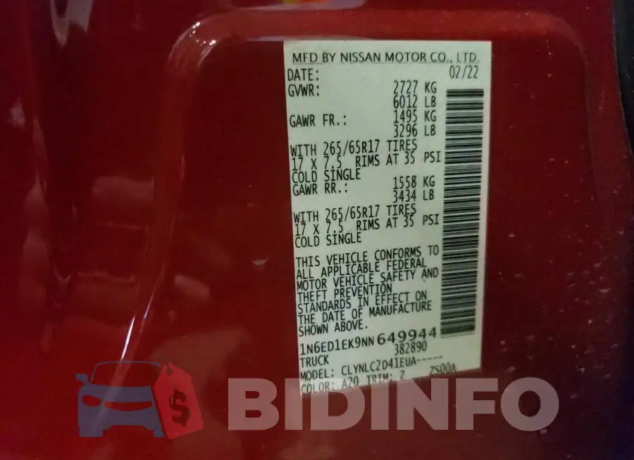 1N6ED1EK9NN649944 Photo# 13