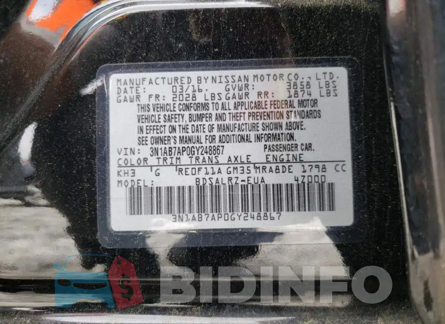 3N1AB7AP0GY248867 Photo# 10