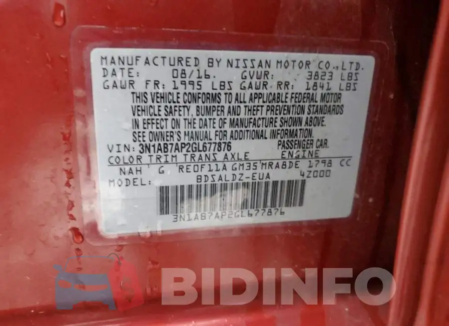 3N1AB7AP2GL677876 Photo# 13