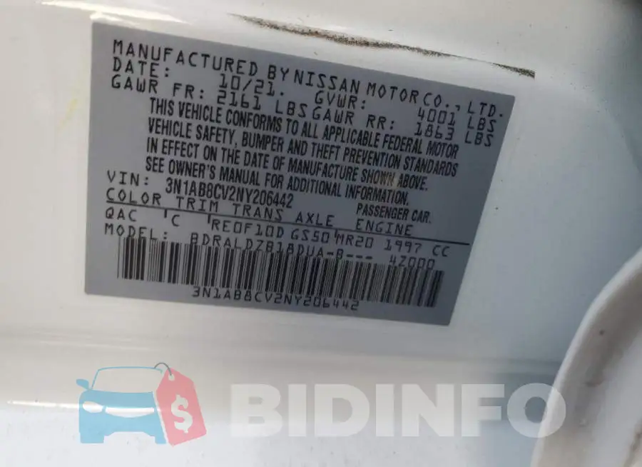 3N1AB8CV2NY206442 Photo# 13