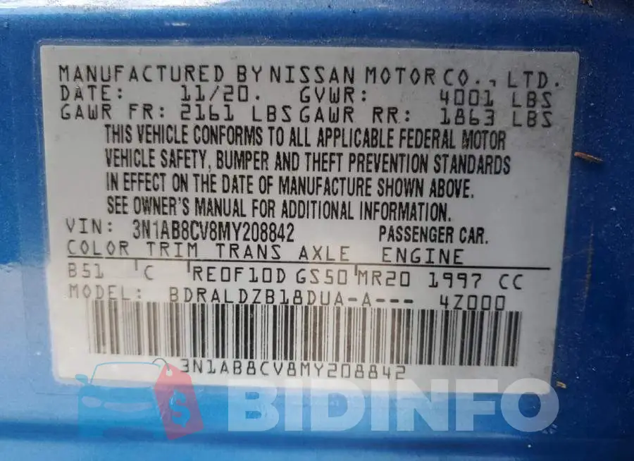 3N1AB8CV8MY208842 Photo# 12