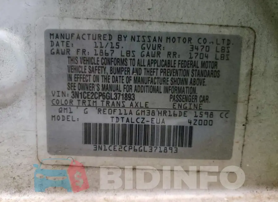 3N1CE2CP6GL371893 Photo# 12