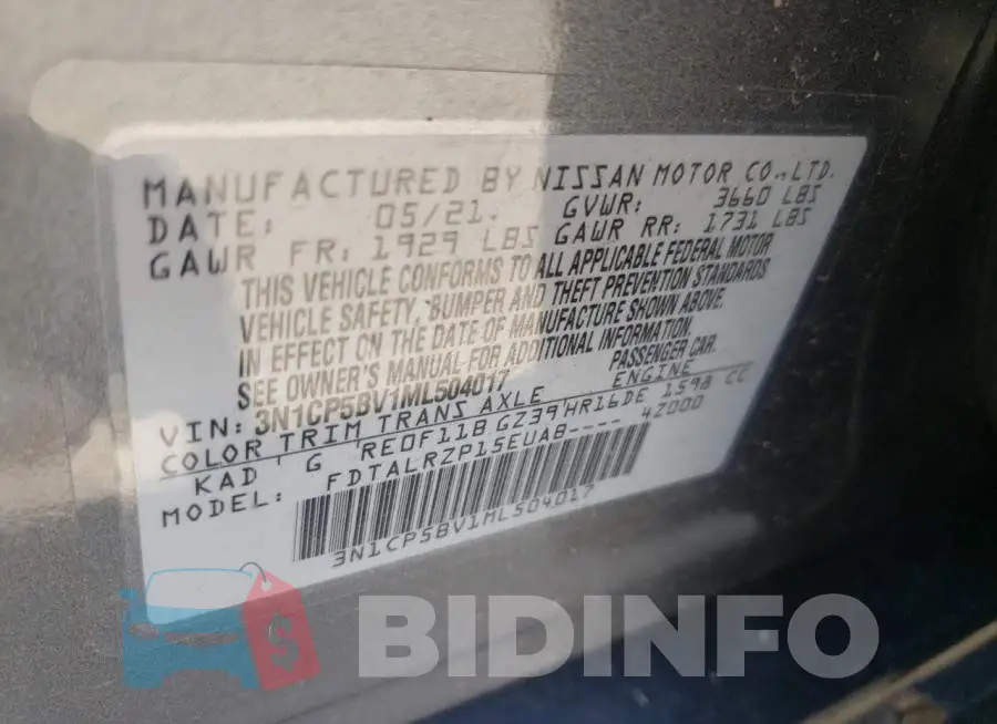 3N1CP5BV1ML504017 Photo# 10