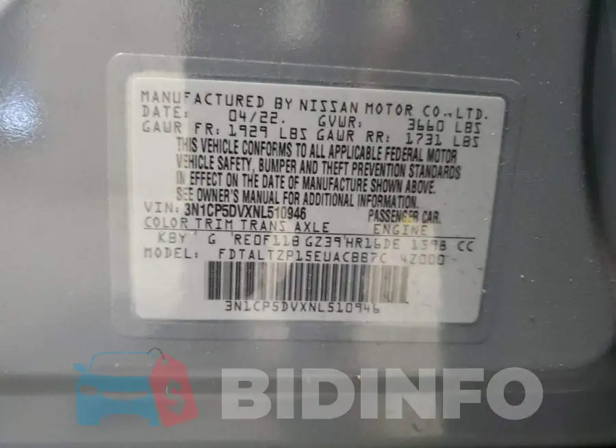 3N1CP5DVXNL510946 Photo# 13