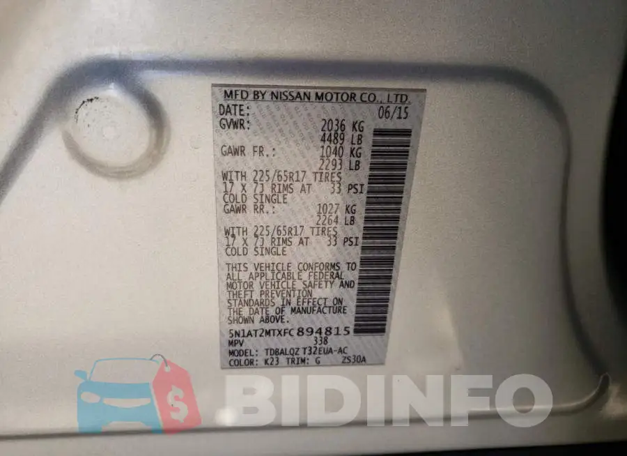 5N1AT2MTXFC894815 Photo# 13