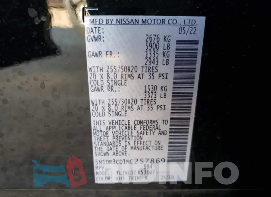 5N1DR3CD1NC257869 Photo# 10