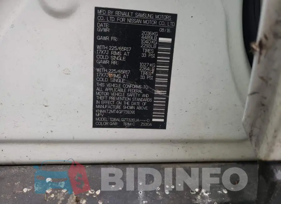 KNMAT2MT4GP731091 Photo# 13