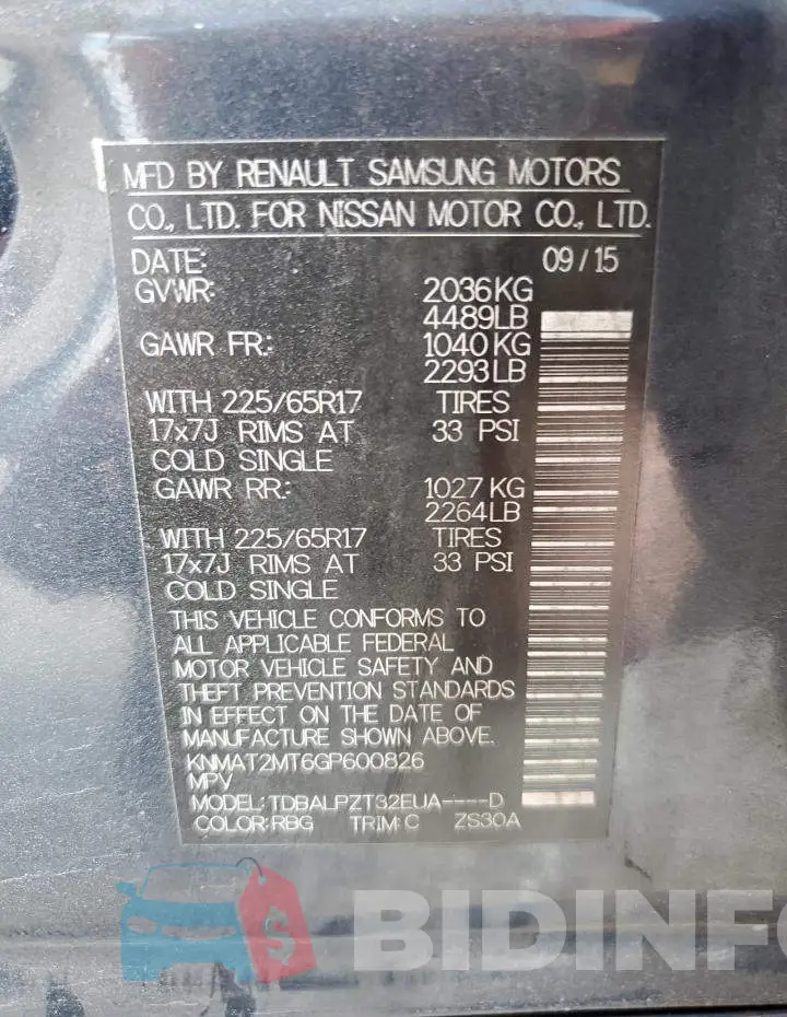 KNMAT2MT6GP600826 Photo# 13