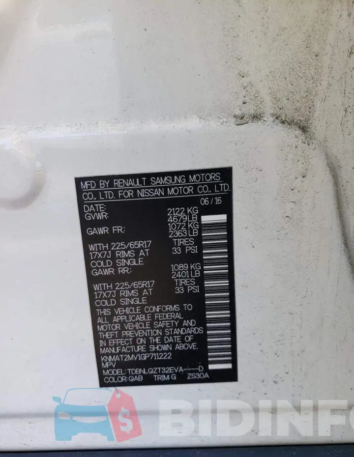 KNMAT2MV1GP711222 Photo# 13
