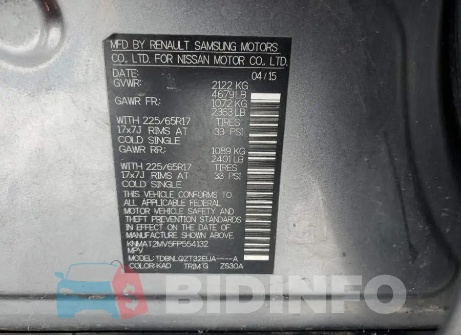 KNMAT2MV5FP554132 Photo# 13