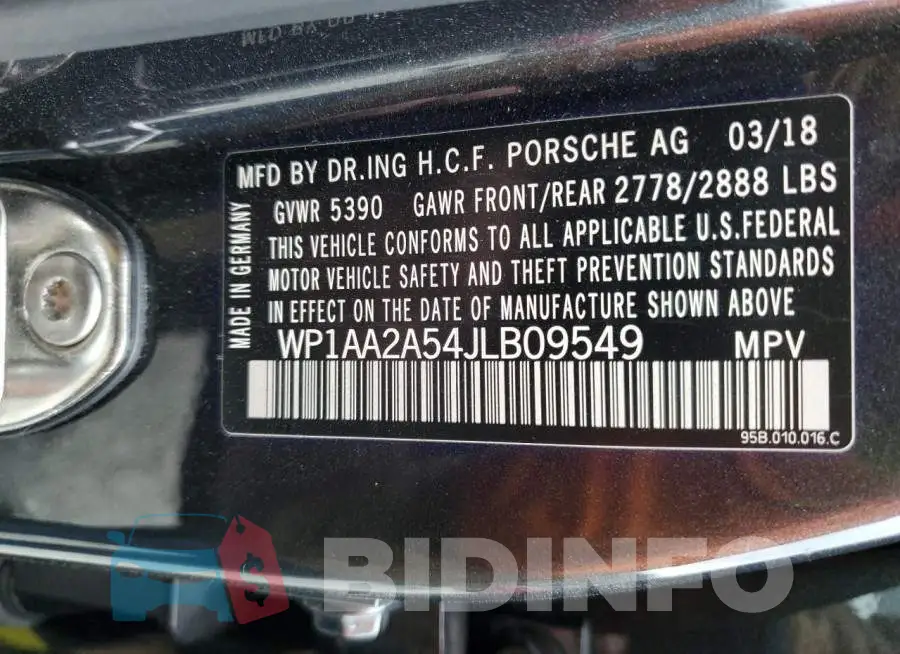 WP1AA2A54JLB09549 Photo# 12