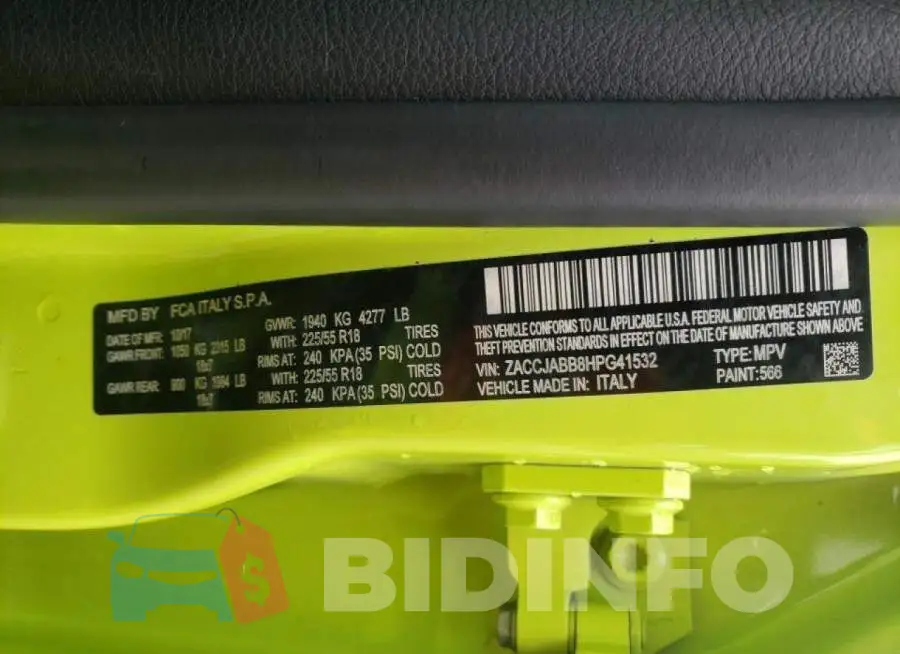 ZACCJABB8HPG41532 Photo# 13