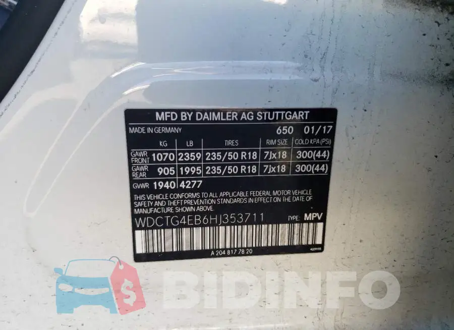 WDCTG4EB6HJ353711 Photo# 12