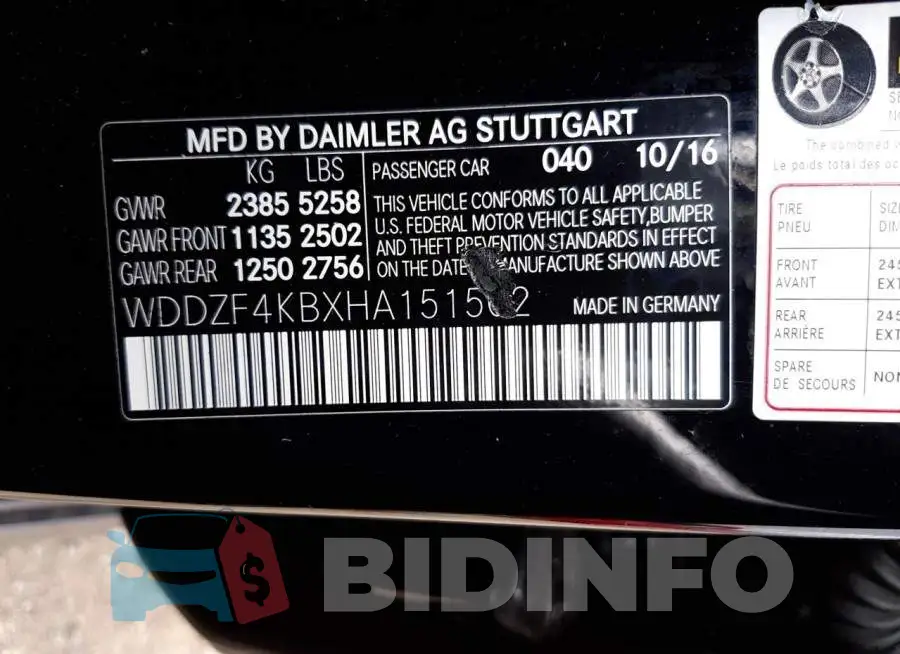 WDDZF4KBXHA151502 Photo# 10