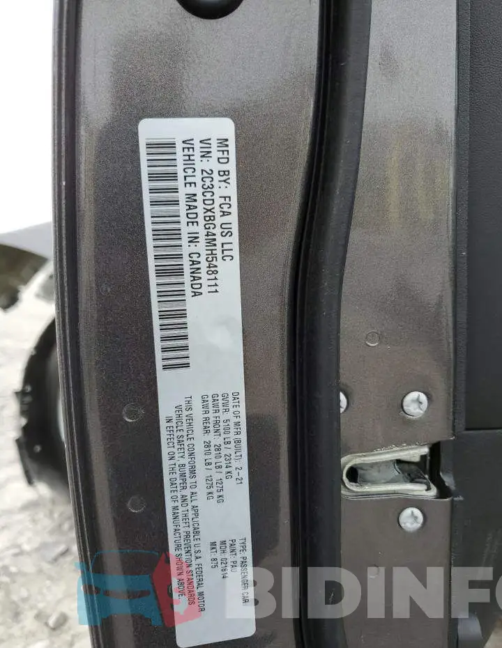 2C3CDXBG4MH548111 Photo# 12