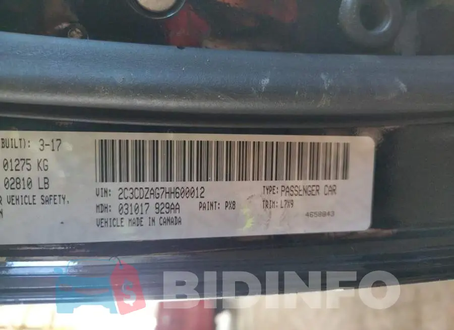 2C3CDZAG7HH600012 Photo# 12
